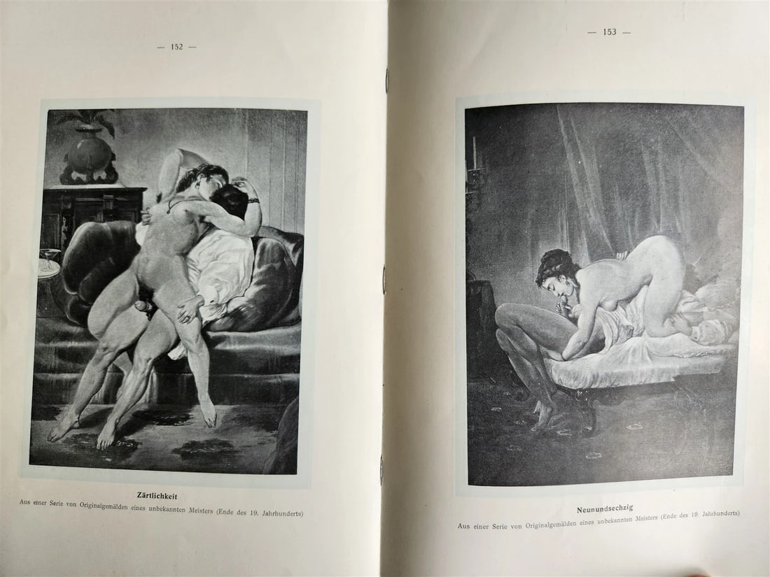 1910 FRENCH EROTICA in GERMAN ILLUSTRATED 2 VOLUMES antique RARE LTD EDITION - 19