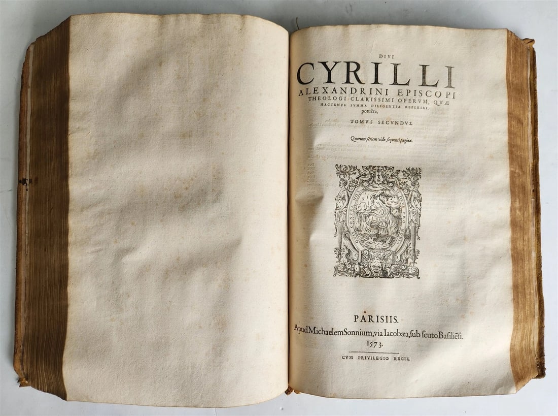 1573 CYRIL of ALEXANDRIA antique 16th CENTURY FOLIO Omnia opera quae hactenus - 3
