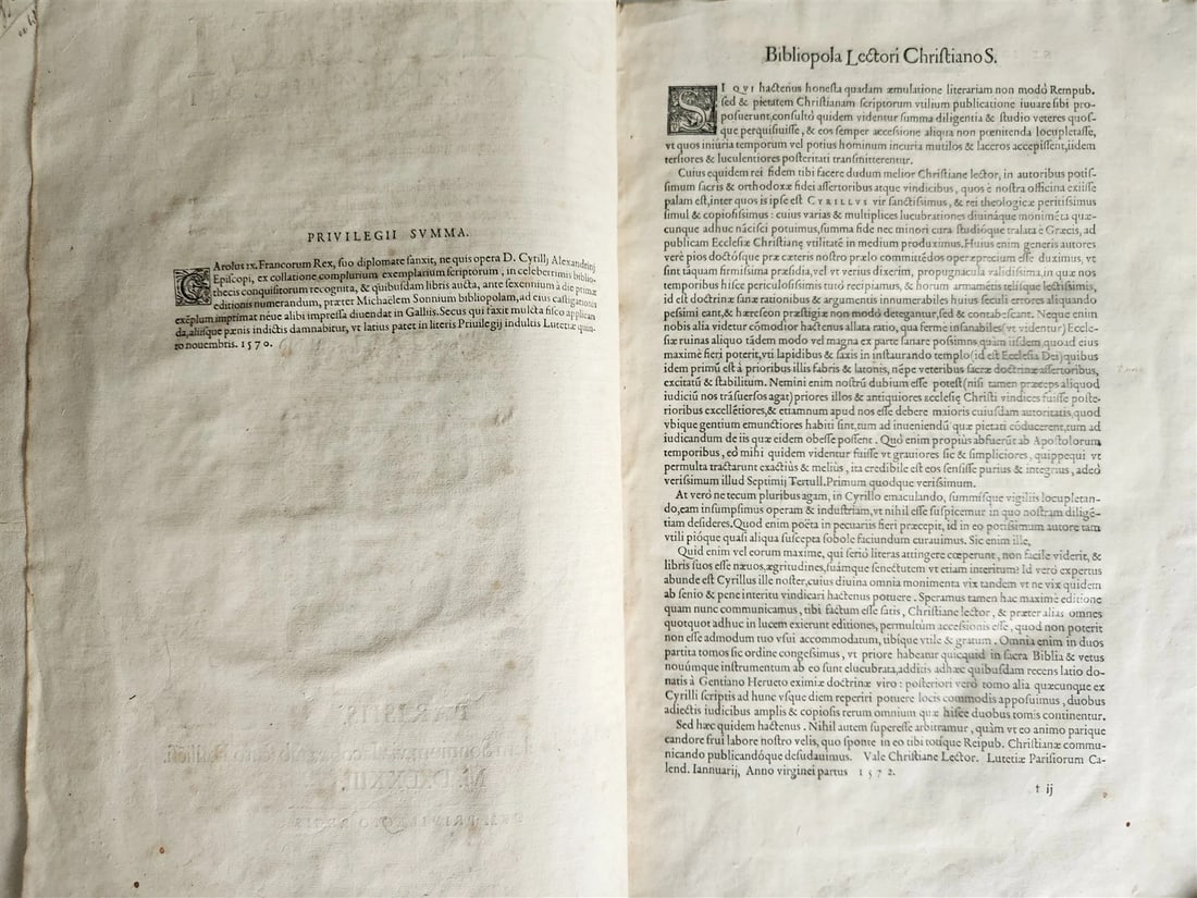 1573 CYRIL of ALEXANDRIA antique 16th CENTURY FOLIO Omnia opera quae hactenus - 5