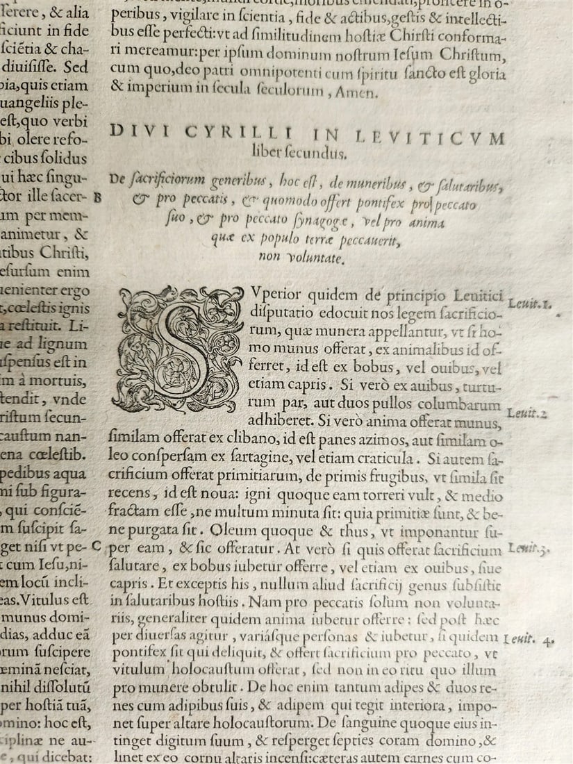 1573 CYRIL of ALEXANDRIA antique 16th CENTURY FOLIO Omnia opera quae hactenus - 7
