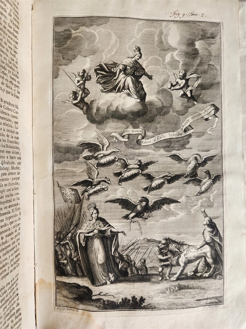 1734 ILLUSTRATED HISTORY of LEOPOLD I antique 2 FOLIO VOLUMES in SPANISH - 10