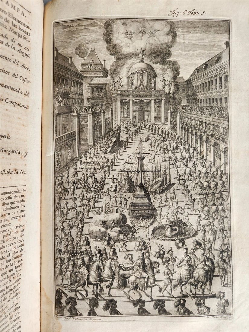 1734 ILLUSTRATED HISTORY of LEOPOLD I antique 2 FOLIO VOLUMES in SPANISH - 13