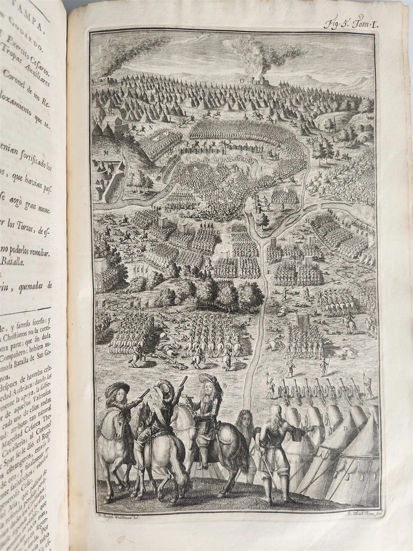 1734 ILLUSTRATED HISTORY of LEOPOLD I antique 2 FOLIO VOLUMES in SPANISH - 14