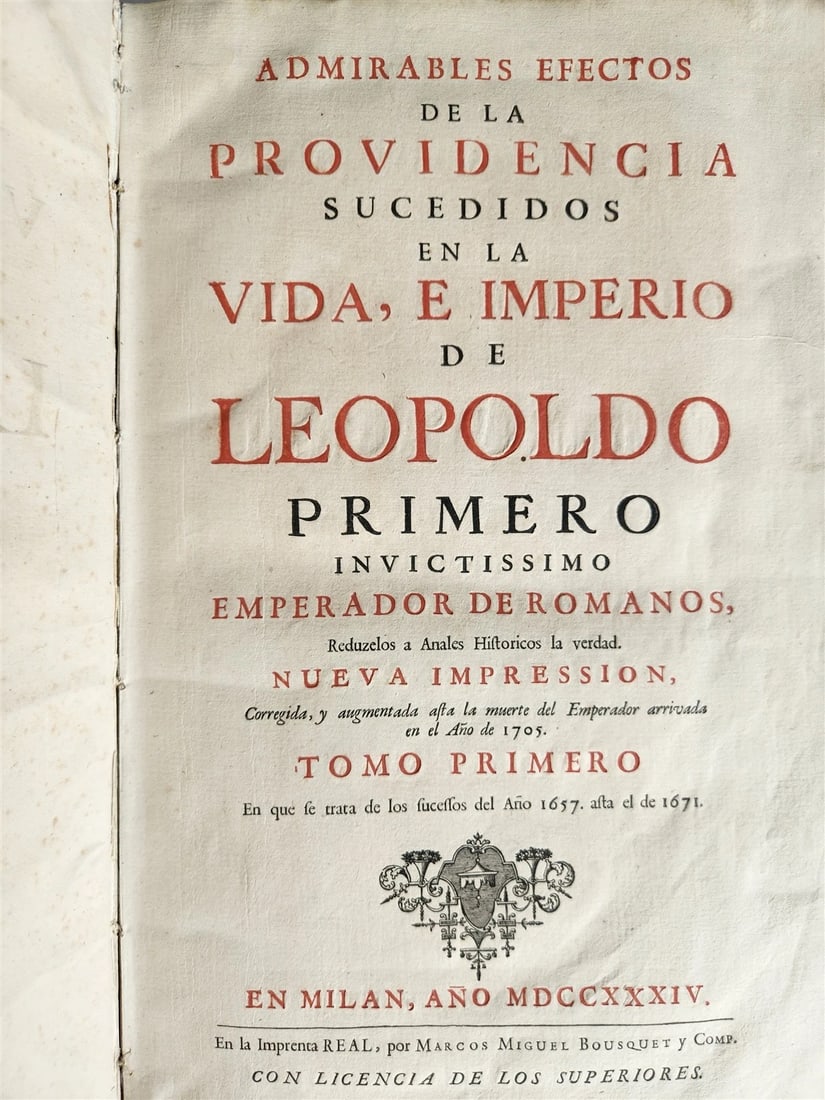 1734 ILLUSTRATED HISTORY of LEOPOLD I antique 2 FOLIO VOLUMES in SPANISH - 19