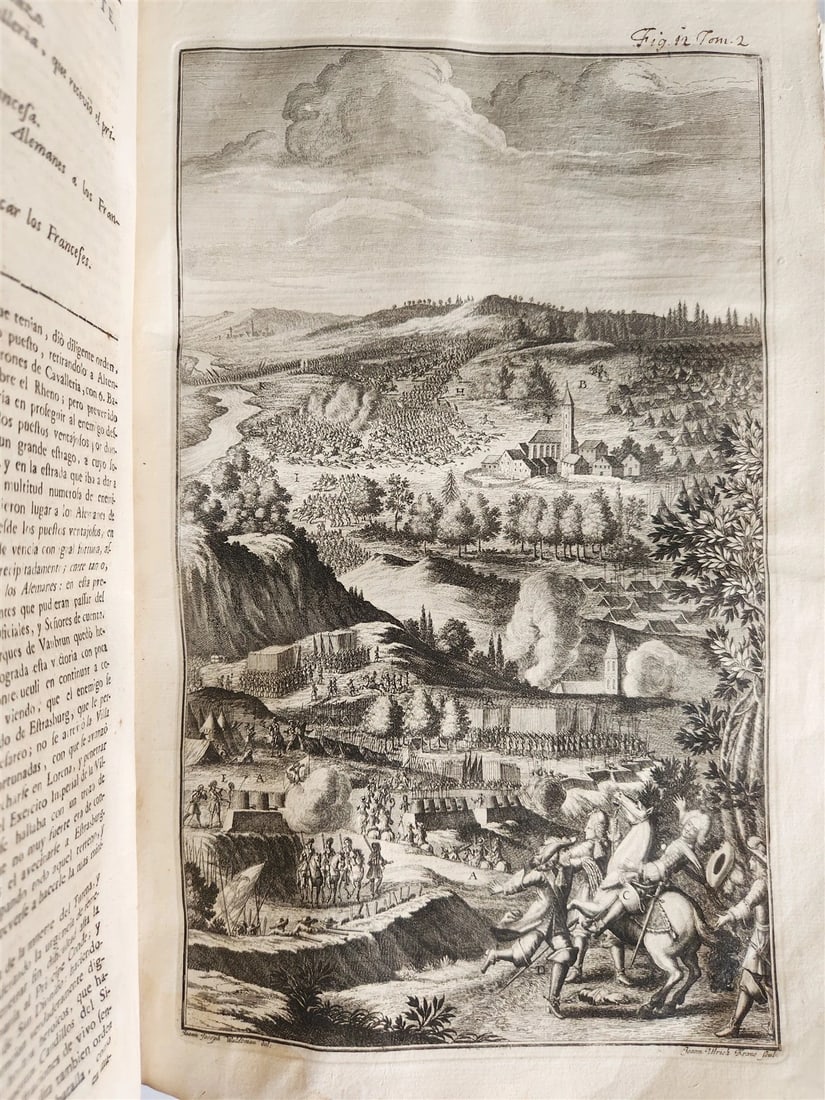 1734 ILLUSTRATED HISTORY of LEOPOLD I antique 2 FOLIO VOLUMES in SPANISH - 4