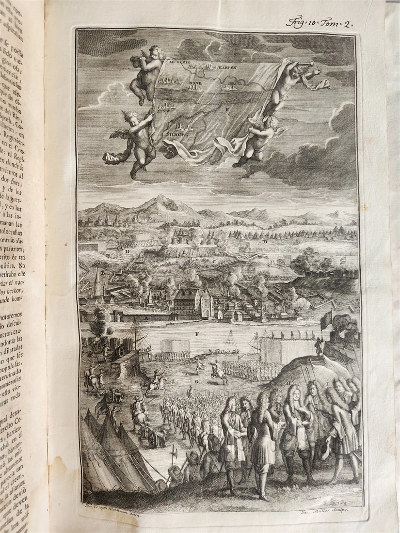 1734 ILLUSTRATED HISTORY of LEOPOLD I antique 2 FOLIO VOLUMES in SPANISH - 6
