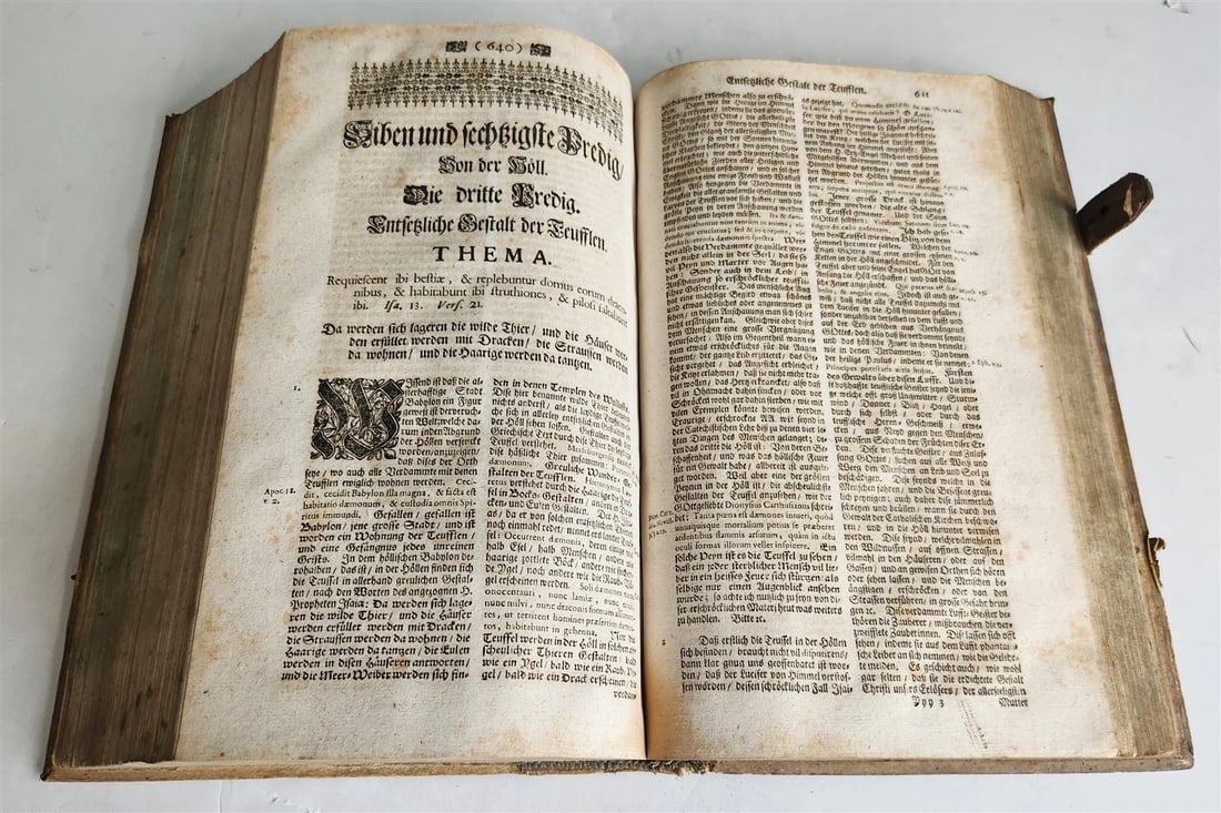 1730 SERMONS Montifontanus antique PIGSKIN BOUND FOLIO Spiritual Childrens Play - 12
