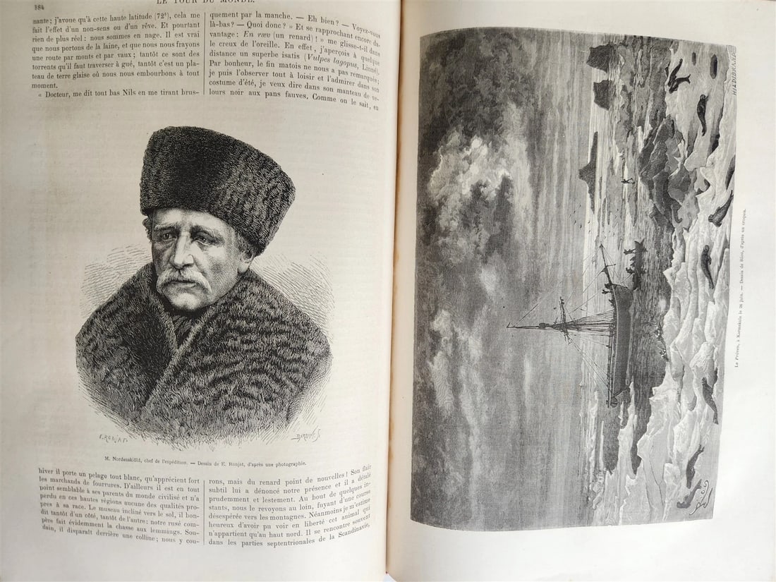 1877 HISTORY of VOYAGES ILLUSTRATED antique AFRICA JAPAN PERU RUSSIA NORTH POLE - 9