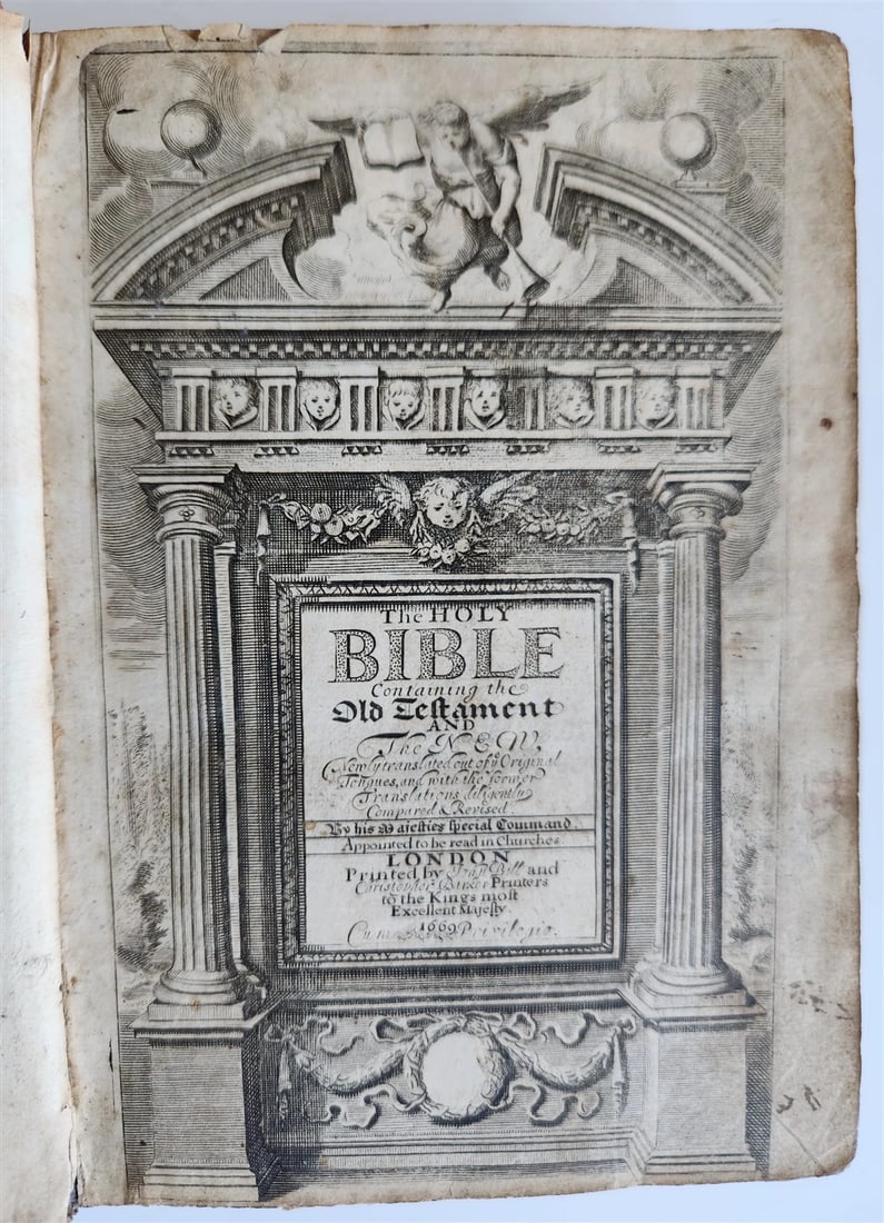 1669 BIBLE in ENGLISH by JOHN BILL & CHRISTOPHER BARKER antique King James: King James Bible [English]. [The Holy Bible, containing the Old Testament and the New... by His Majesty's Special Command London: JOHN BILL & CHRISTOPHER BARKER; 1669 Including Apocrypha Lacking New T