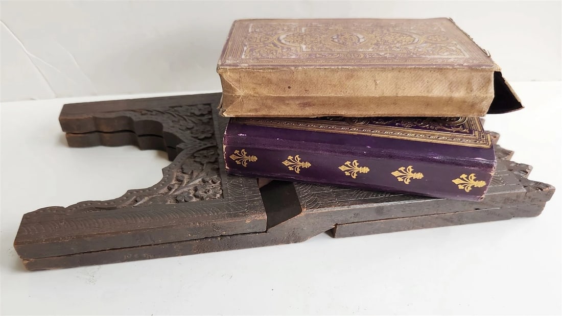 1900 OTTOMAN KORAN antique QURAN Turkish w/ WOODEN STAND & GILT SLIP CASE - 11