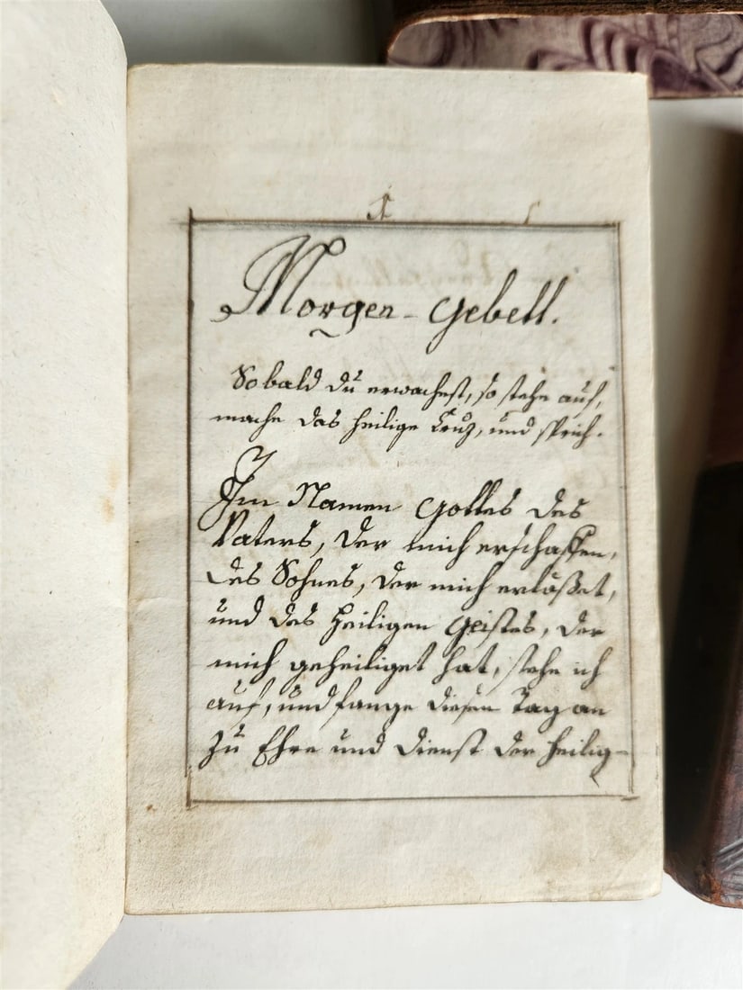 1790s MANUSCRIPT PRAYER BOOK in GERMAN antique 18th CENTURY w/ SLIPCASE - 2