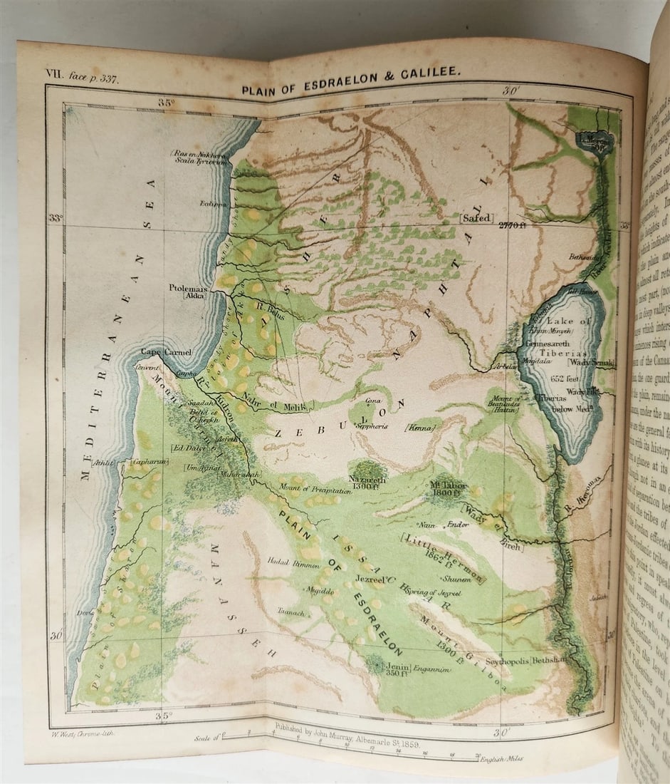 1862 SINAI & PALESTINE in CONNECTION w/ THEIR HISTORY antique ILLUSTRATED w/MAPS - 10