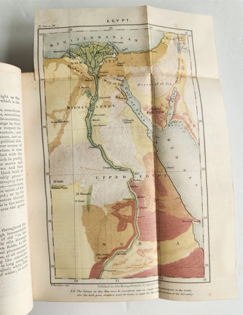 1862 SINAI & PALESTINE in CONNECTION w/ THEIR HISTORY antique ILLUSTRATED w/MAPS - 3