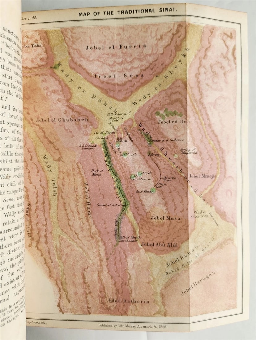 1862 SINAI & PALESTINE in CONNECTION w/ THEIR HISTORY antique ILLUSTRATED w/MAPS - 6