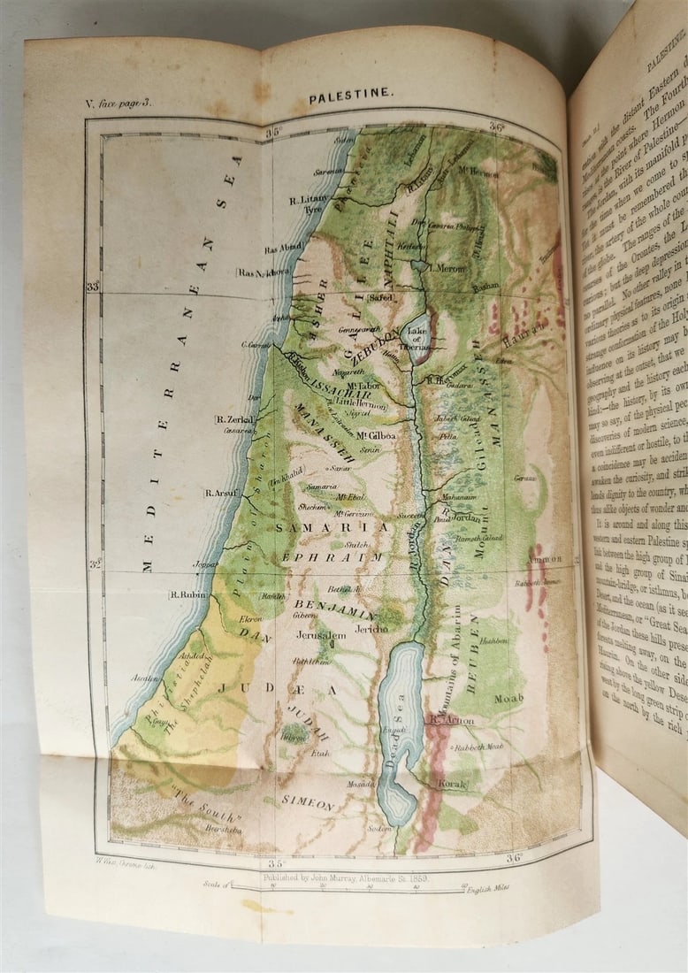 1862 SINAI & PALESTINE in CONNECTION w/ THEIR HISTORY antique ILLUSTRATED w/MAPS - 7