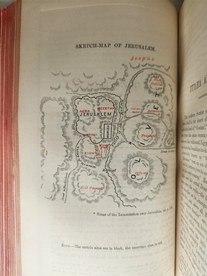 1862 SINAI & PALESTINE in CONNECTION w/ THEIR HISTORY antique ILLUSTRATED w/MAPS - 8