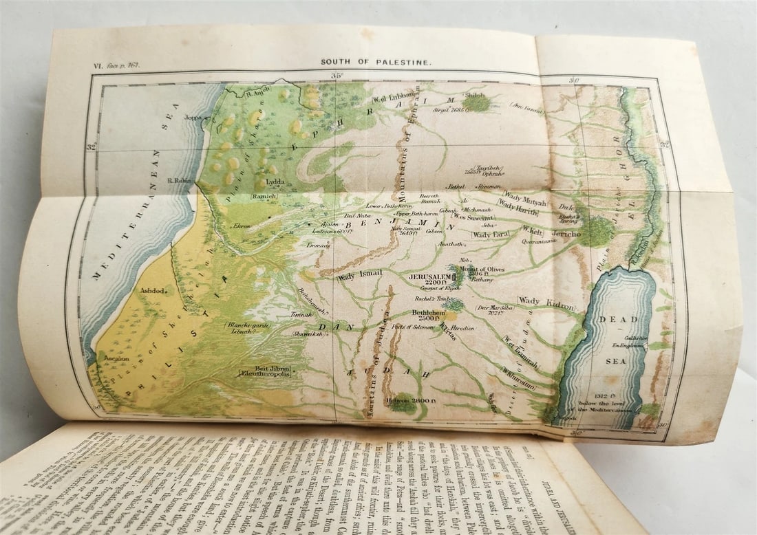 1862 SINAI & PALESTINE in CONNECTION w/ THEIR HISTORY antique ILLUSTRATED w/MAPS - 9