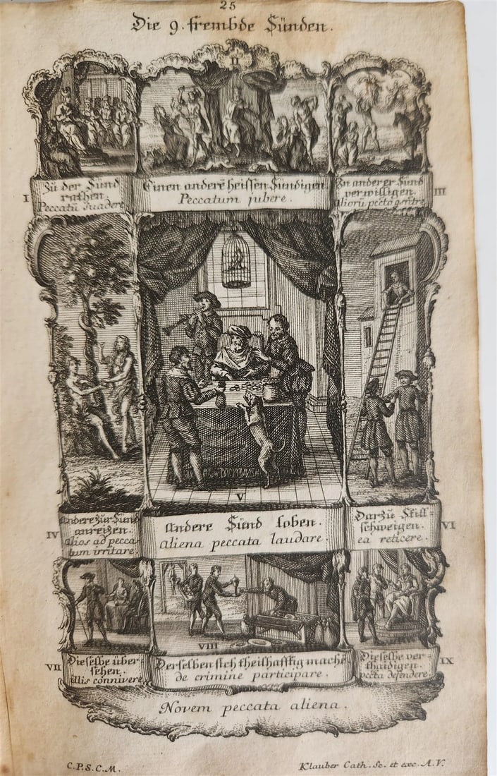 1751 CATECHISM antique ILLUSTRATED rare - 12