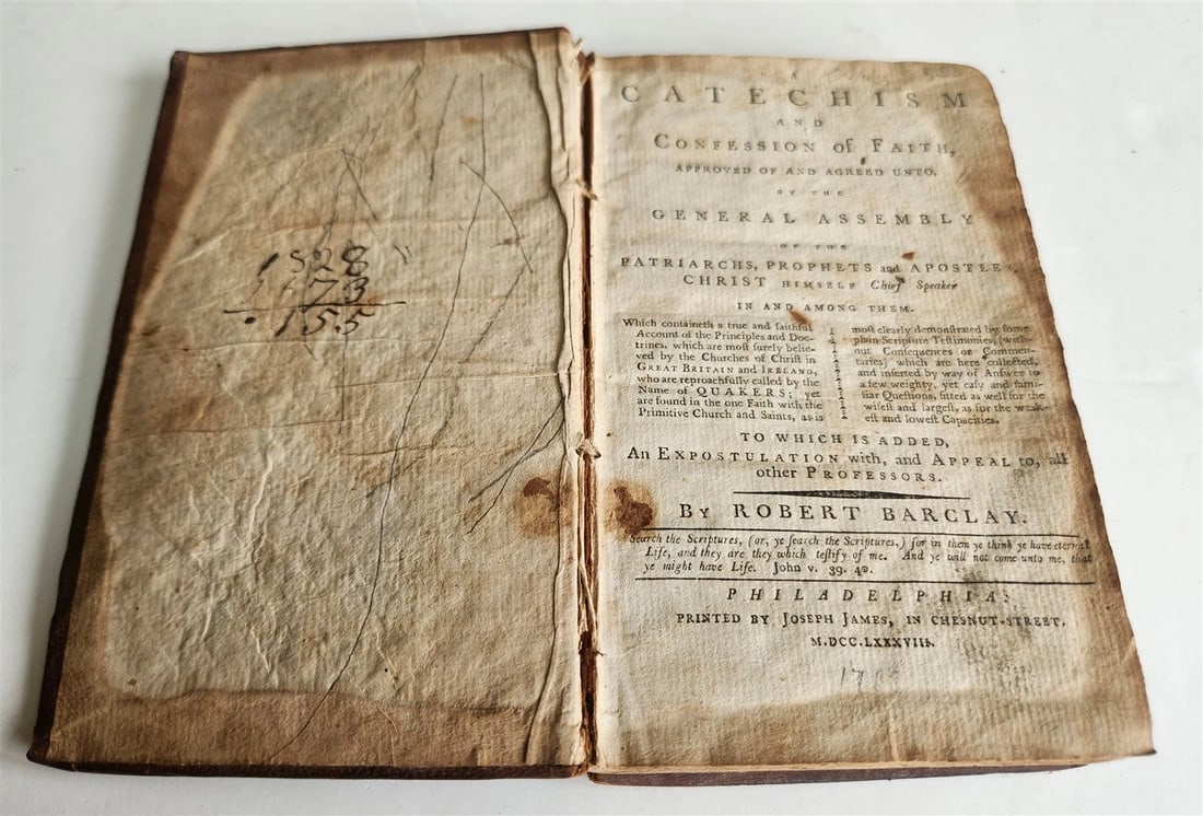 1788 catechism & confession of faith by R.Barclay antique AMERICANA Philadelphia - 3