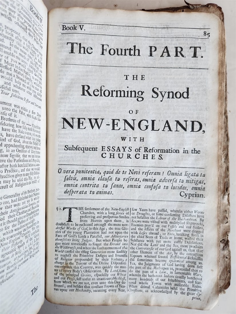 1702 MAGNALIA CHRISTI AMERICANA ECCLESIASTICAL HISTORY of NEW ENGLAND antique - 2