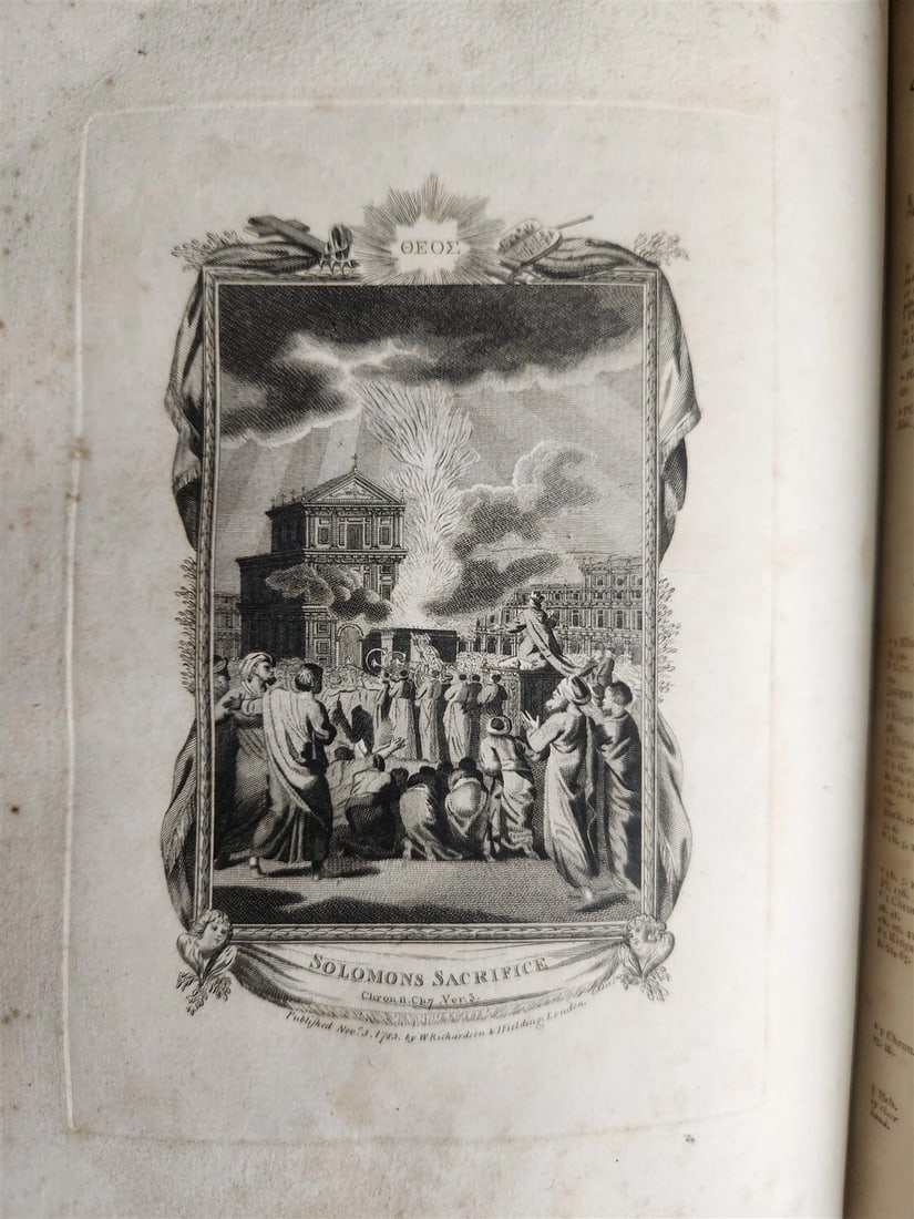 1786 BIBLE in ENGLISH antique ILLUSTRATED FOLIO OLD & NEW TESTAMENT - 14