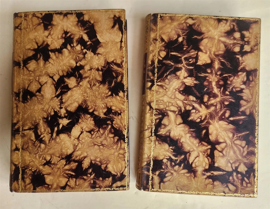 1855 WORKS by Heinrich Koenig antique 2 VOLUMES w/ DECORATIVE BINDINGS in German - 3