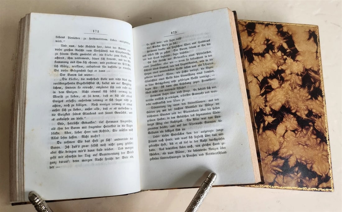 1855 WORKS by Heinrich Koenig antique 2 VOLUMES w/ DECORATIVE BINDINGS in German - 5