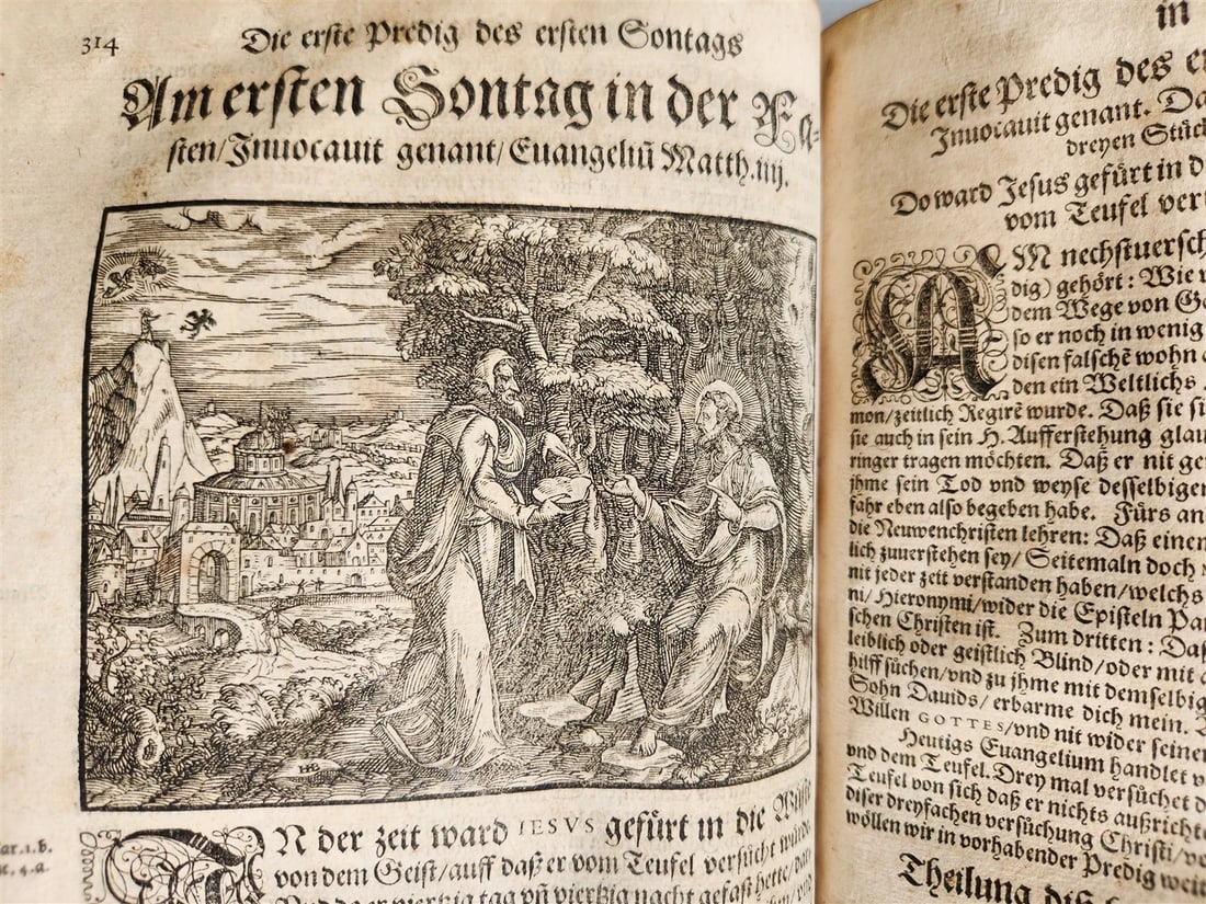 1577 BIBLE COMMENTARIES by J. Feucht ILLUSTRATED antique 16th century FOLIO - 10