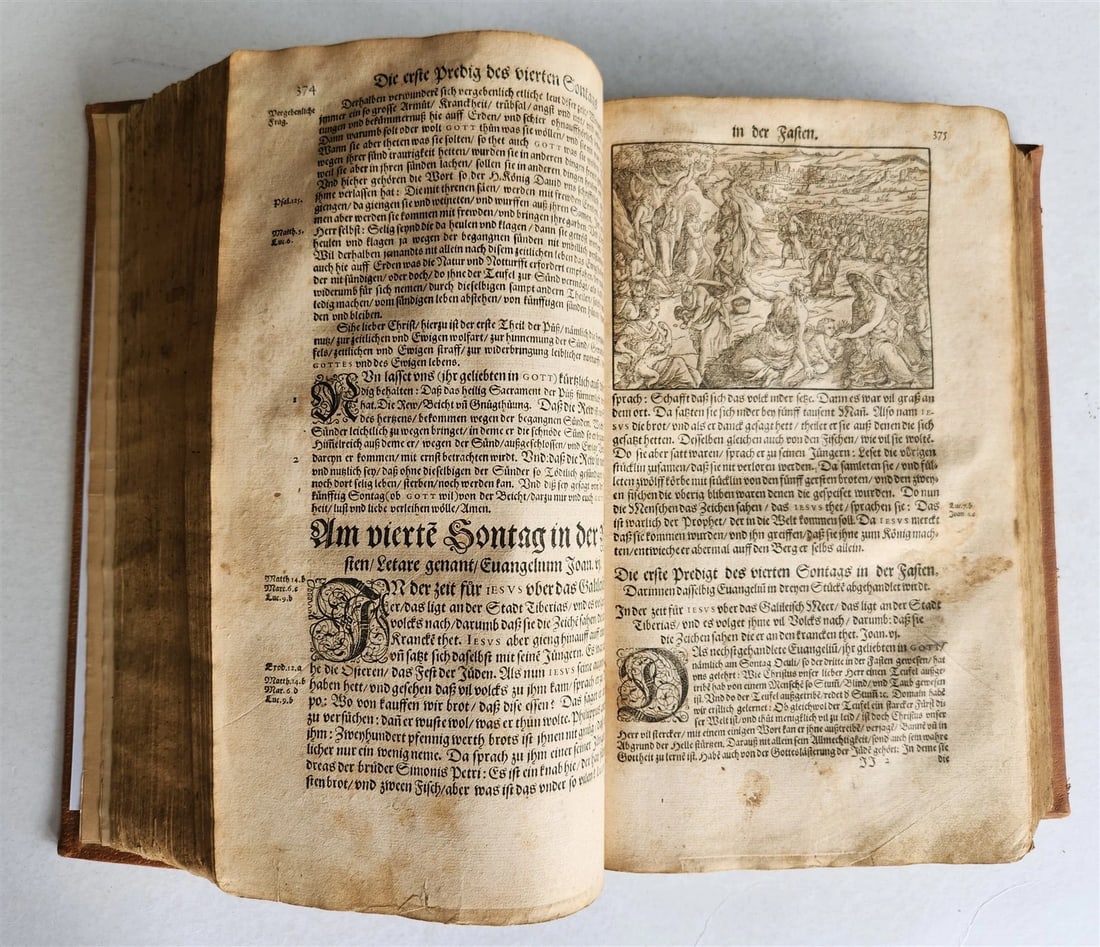 1577 BIBLE COMMENTARIES by J. Feucht ILLUSTRATED antique 16th century FOLIO - 11