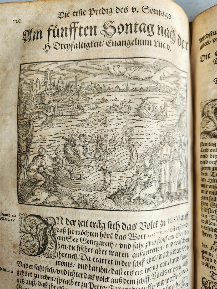 1577 BIBLE COMMENTARIES by J. Feucht ILLUSTRATED antique 16th century FOLIO - 17