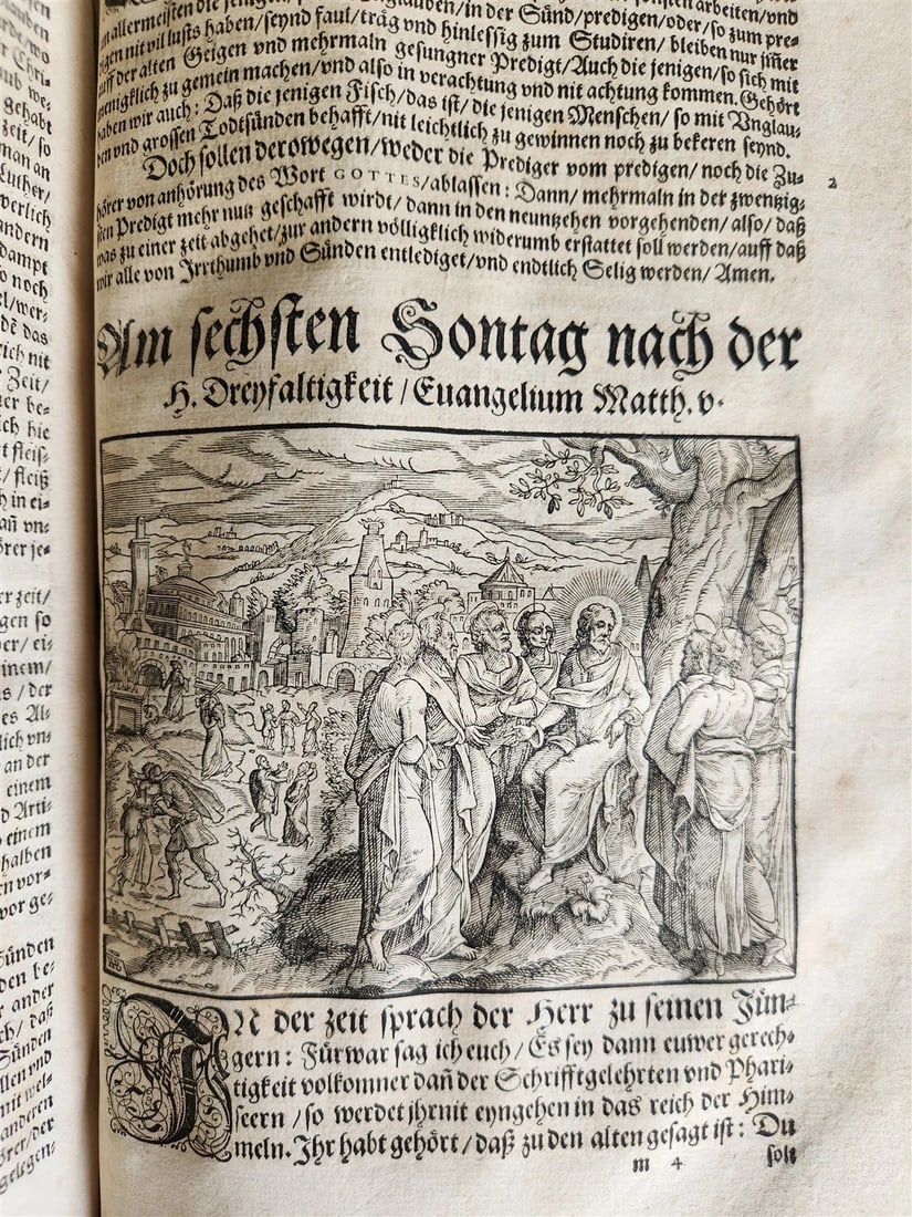 1577 BIBLE COMMENTARIES by J. Feucht ILLUSTRATED antique 16th century FOLIO - 19