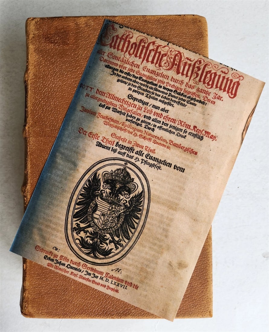 1577 BIBLE COMMENTARIES by J. Feucht ILLUSTRATED antique 16th century FOLIO - 4