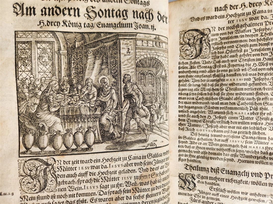 1577 BIBLE COMMENTARIES by J. Feucht ILLUSTRATED antique 16th century FOLIO - 8
