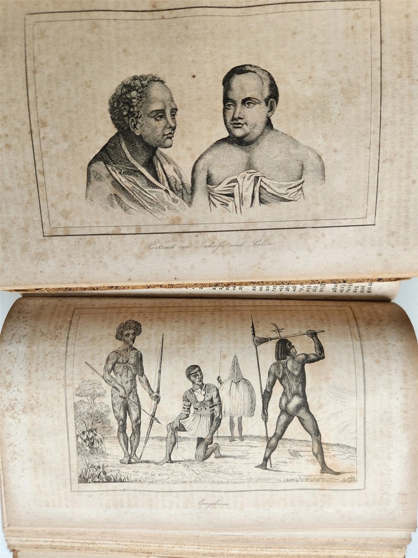 1838 TRAVELS to OCEANIA MALAYSIA POLYNESIA 3 VOLUMES antique ILLUSTRATED German - 16