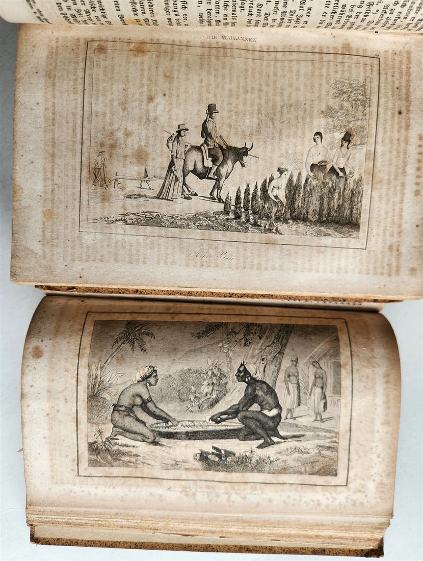1838 TRAVELS to OCEANIA MALAYSIA POLYNESIA 3 VOLUMES antique ILLUSTRATED German - 17