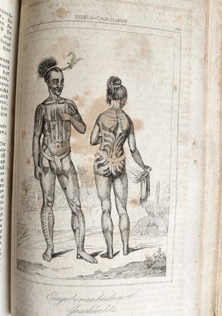 1838 TRAVELS to OCEANIA MALAYSIA POLYNESIA 3 VOLUMES antique ILLUSTRATED German - 7