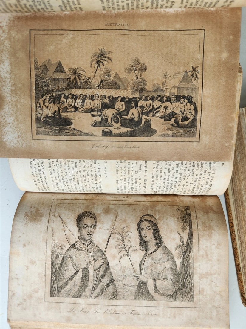 1838 TRAVELS to OCEANIA MALAYSIA POLYNESIA 3 VOLUMES antique ILLUSTRATED German - 9