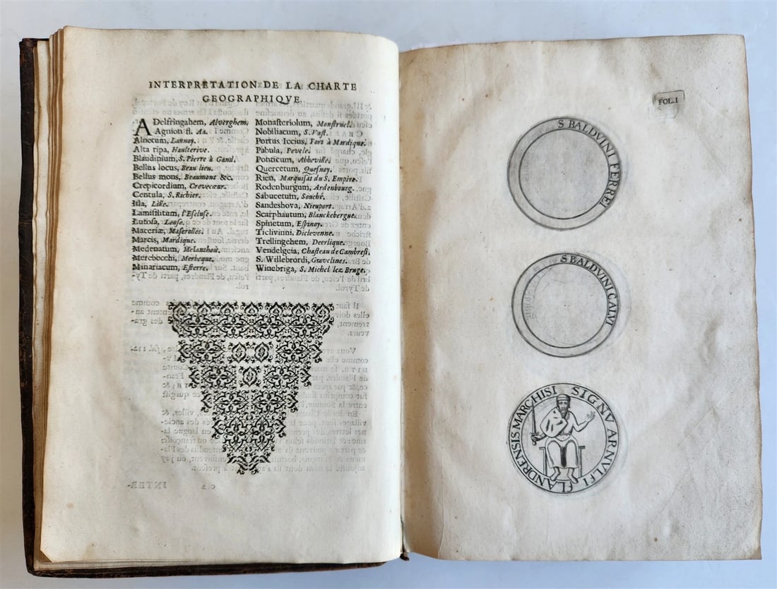 1641 COUNTS of FLANDERS ILLUSTRATED in French ANTIQUE - 3