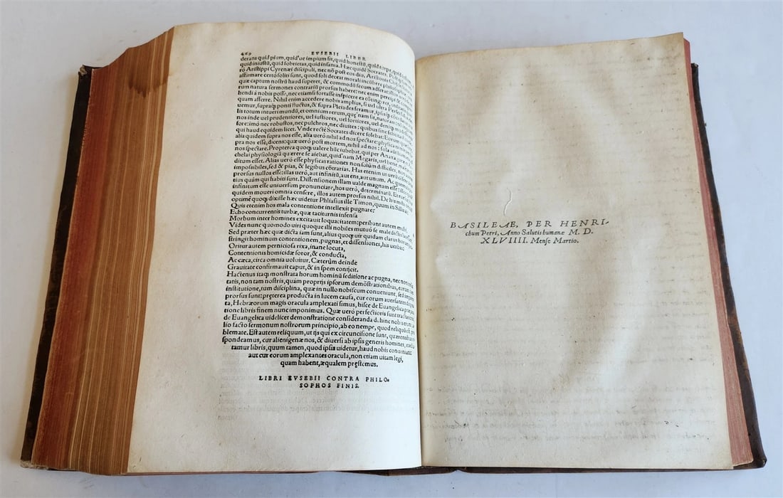 1549 EUSIBIUS HISTORY & PHILOSOPHY antique 16th century FOLIO - 8
