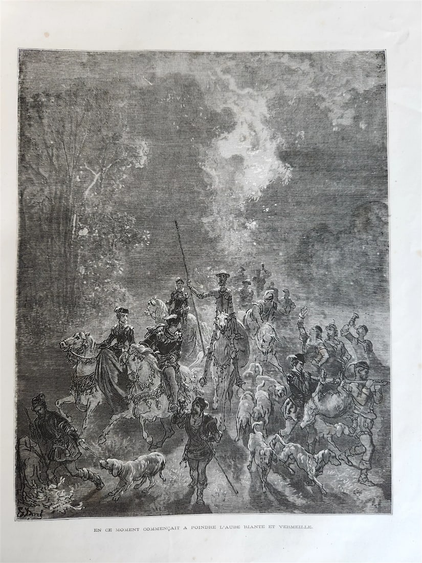 1869 DON QUIXOTE by CERVANTES illustrated by GUSTAVE DORE antique 2 FOLIO VOLS. - 10