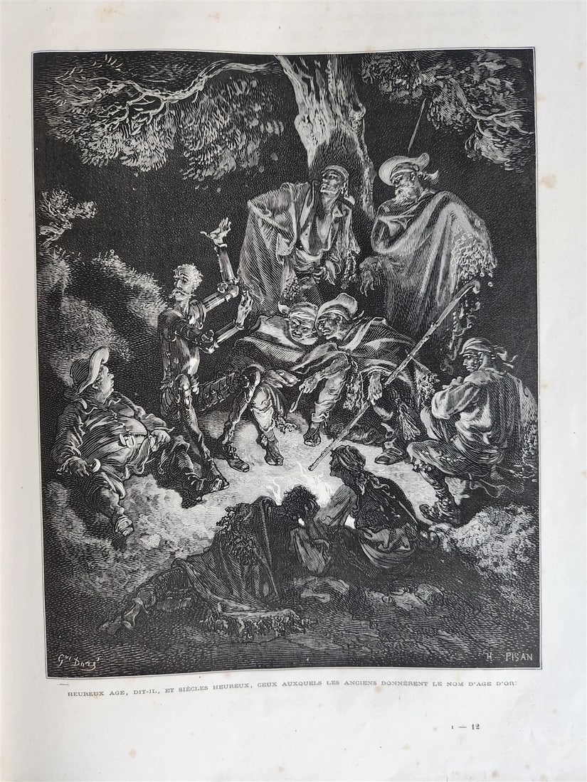 1869 DON QUIXOTE by CERVANTES illustrated by GUSTAVE DORE antique 2 FOLIO VOLS. - 4