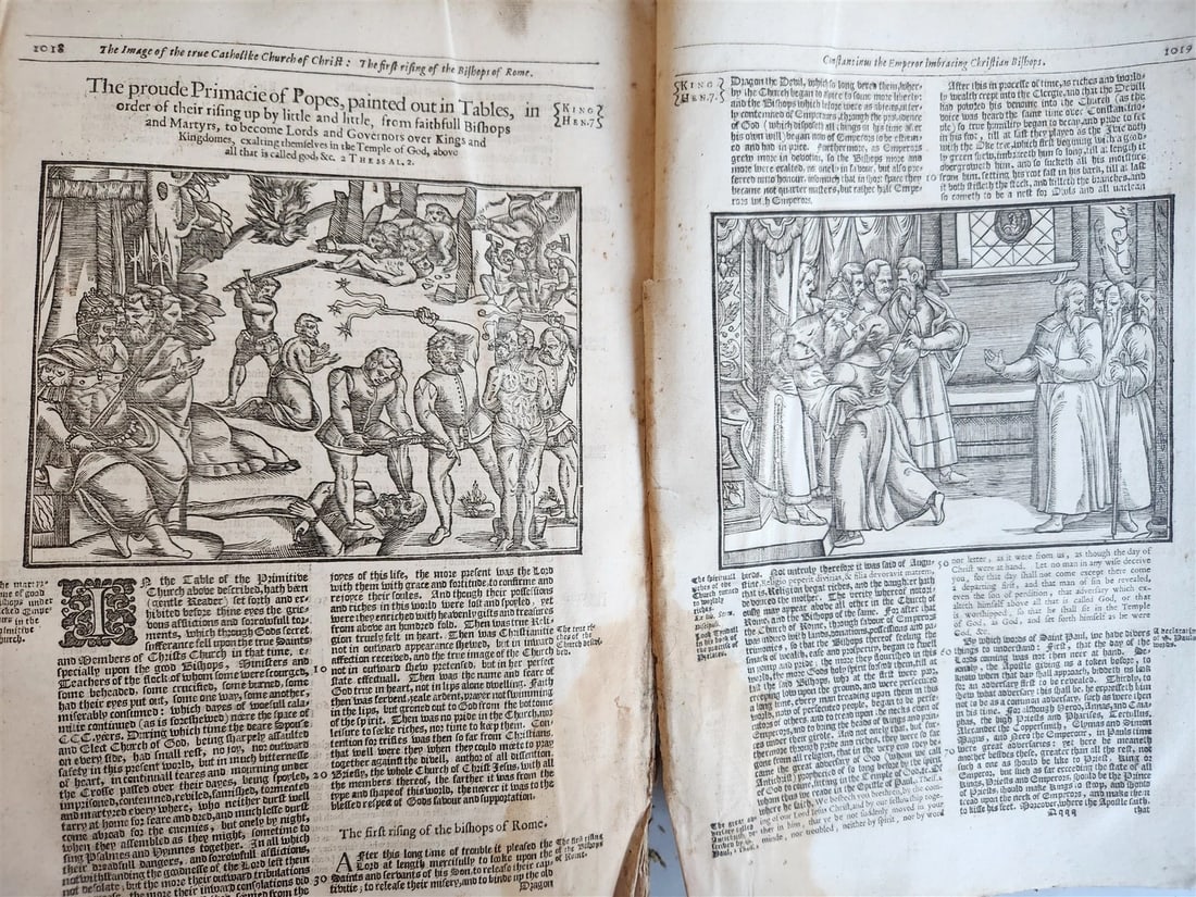1641 BOOK of MARTYRS by JOHN FOXE antique ILLUSTRATED FOLIO Actes And Monuments - 16