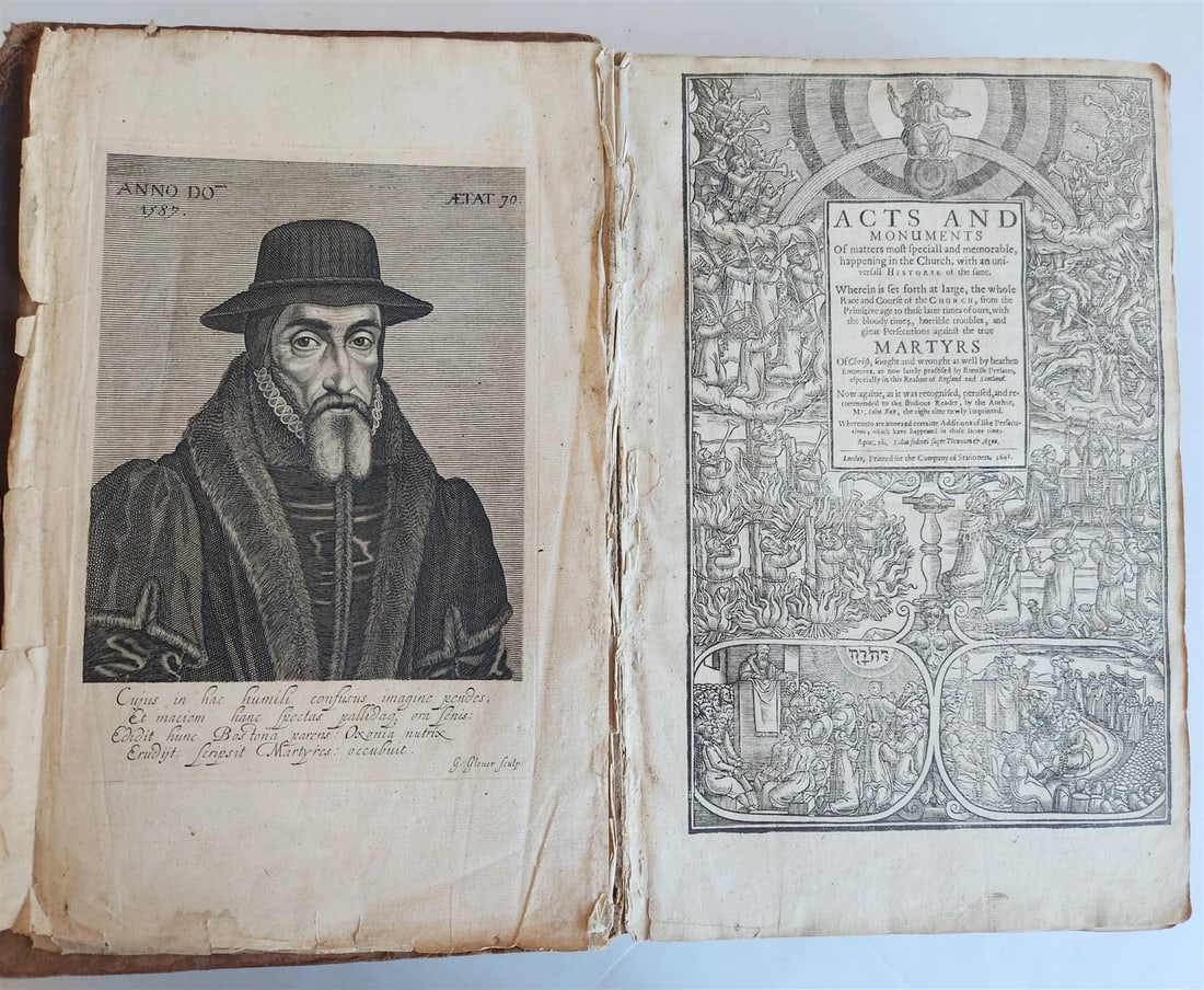 1641 BOOK of MARTYRS by JOHN FOXE antique ILLUSTRATED FOLIO Actes And Monuments - 2
