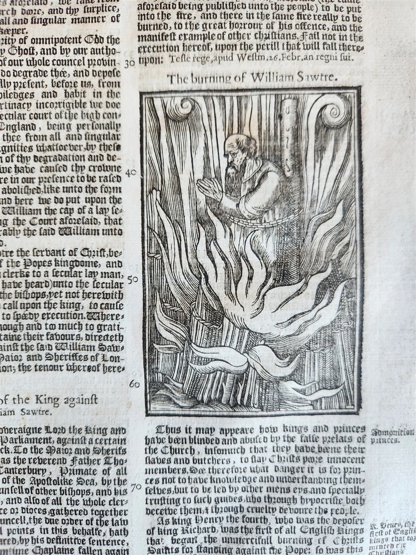 1641 BOOK of MARTYRS by JOHN FOXE antique ILLUSTRATED FOLIO Actes And Monuments - 9