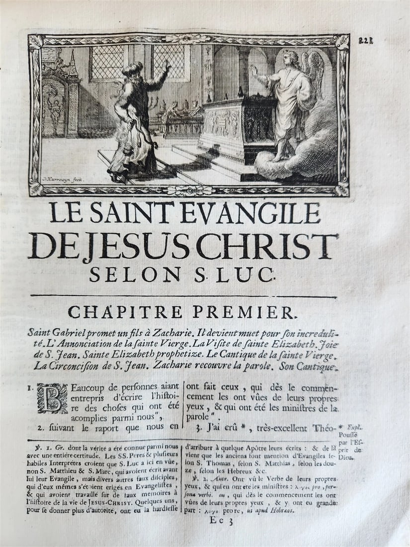 1700 BIBLE in FRENCH 3 VOLUMES antique ILLUSTRATED w/ MAP La Sainte Bible - 18