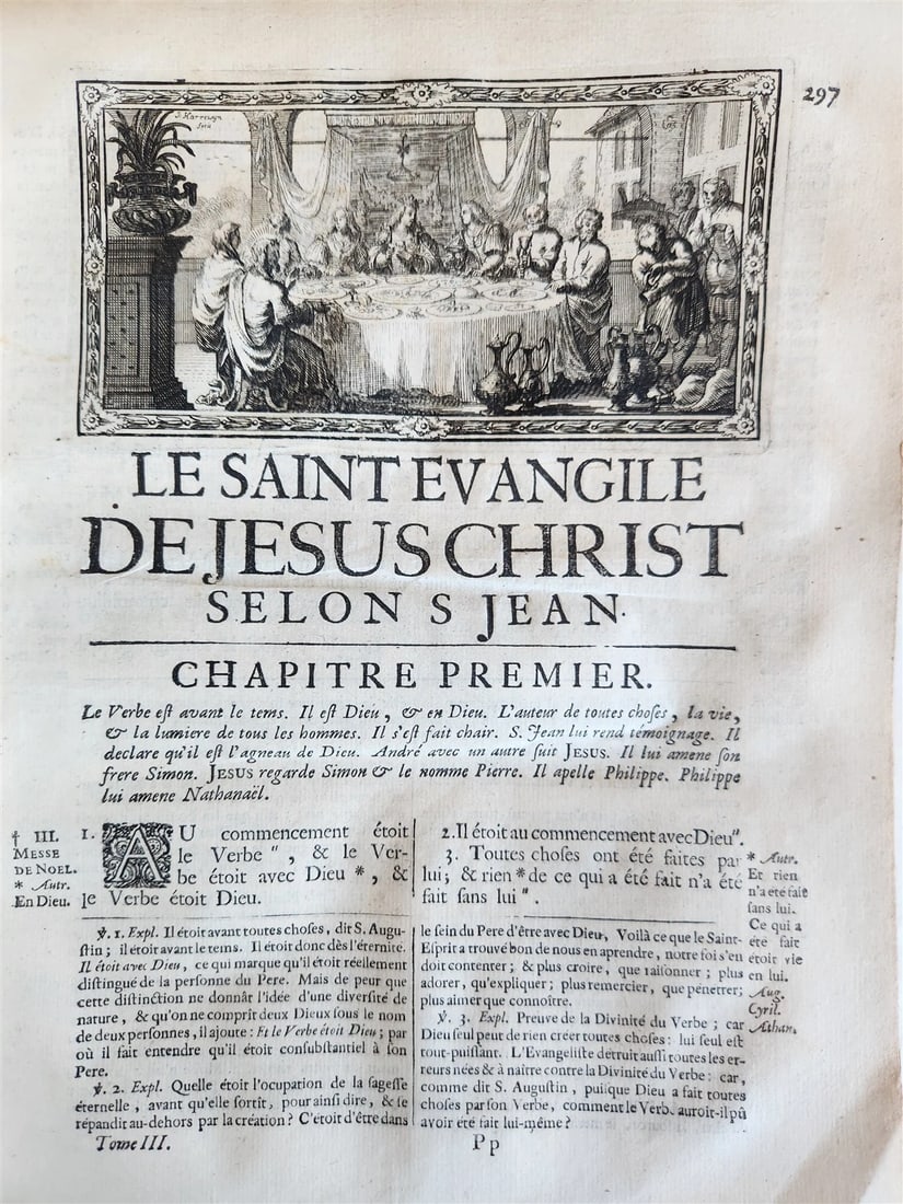 1700 BIBLE in FRENCH 3 VOLUMES antique ILLUSTRATED w/ MAP La Sainte Bible - 20