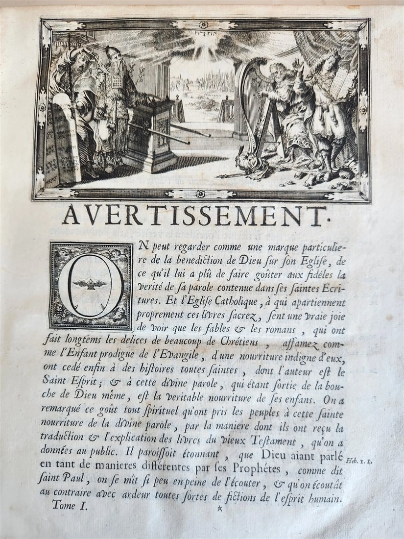 1700 BIBLE in FRENCH 3 VOLUMES antique ILLUSTRATED w/ MAP La Sainte Bible - 5