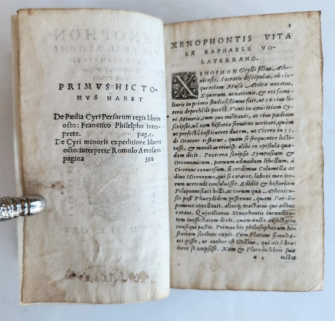1551 XENOPHON Atheniensis OPERA Griphius press antique 16th C. original binding - 6