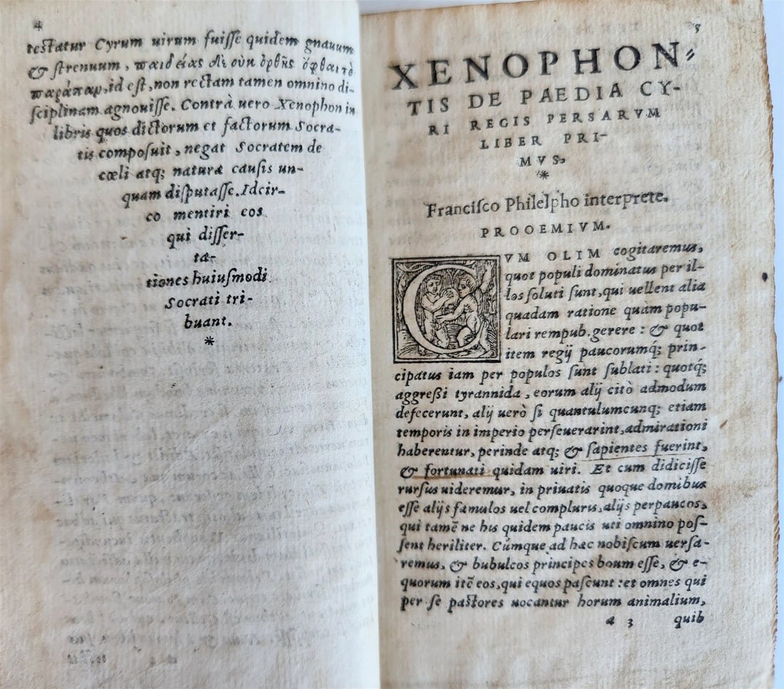 1551 XENOPHON Atheniensis OPERA Griphius press antique 16th C. original binding - 7