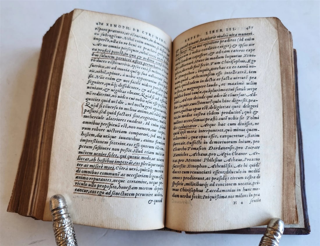 1551 XENOPHON Atheniensis OPERA Griphius press antique 16th C. original binding - 9
